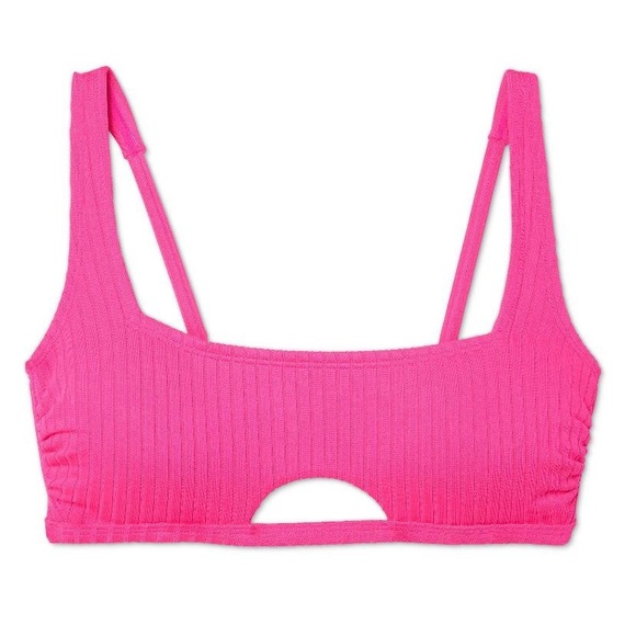 Juniors' Xhilaration Ribbed Front Cut Out Bikini - Picture 4 of 14